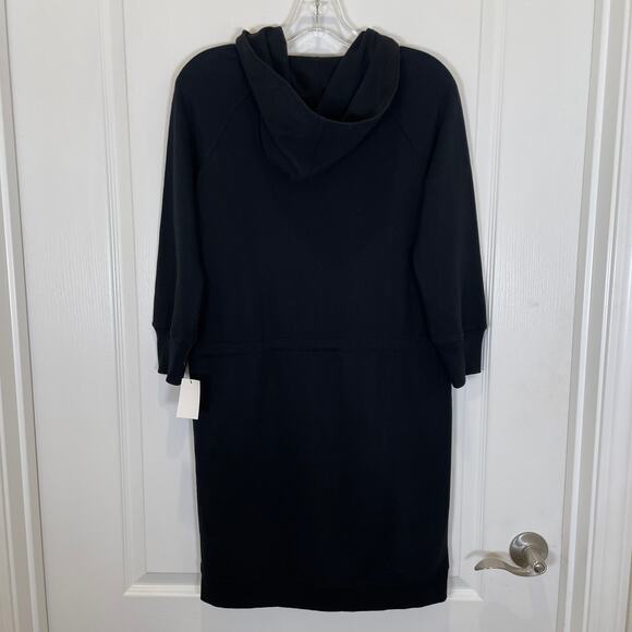 Norma Kamali Hooded Athletic Dress Black Zip Front Athleisure Sporty Mini NWT S - Picture 7 of 8
